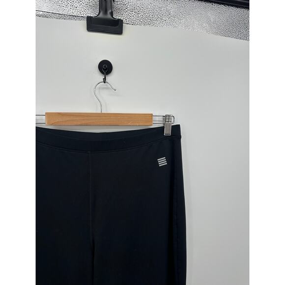 Lands End Womens Black Fleece Leggings Size M Pull On Stretch Lightly Lined - Picture 3 of 5
